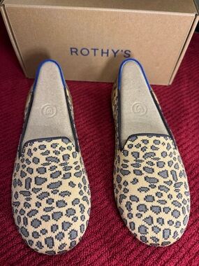 Rothy's Leopard Knit Loafers in Tan and Black